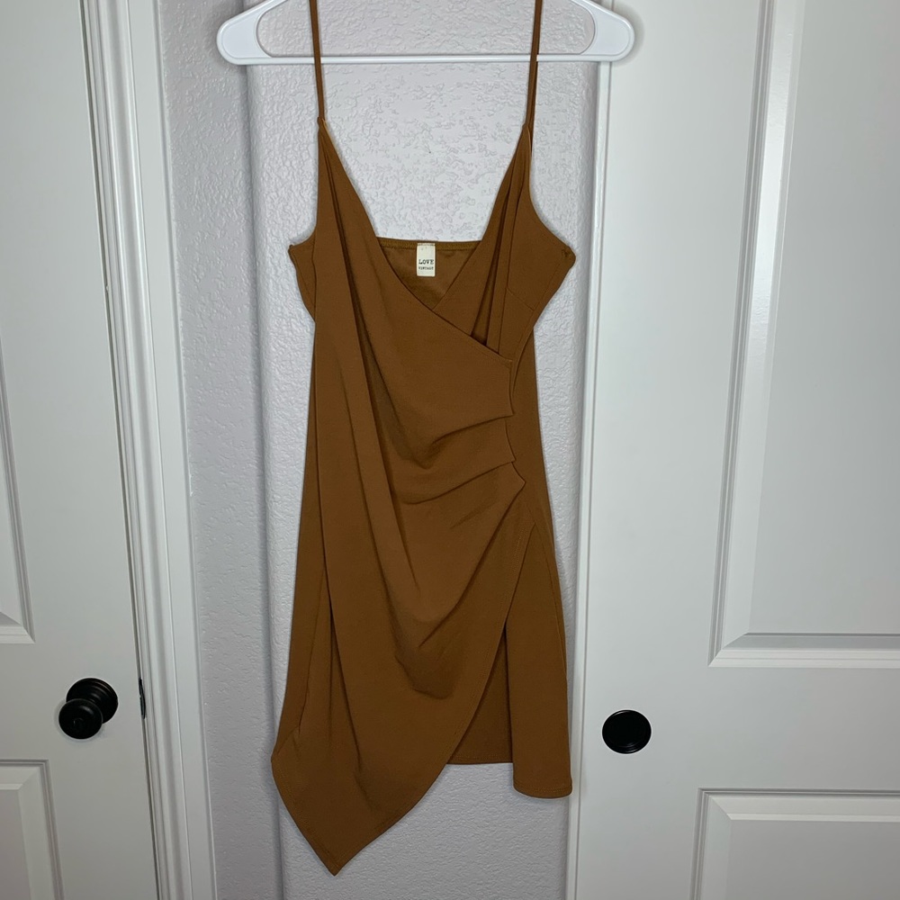 Tan Asymmetrical Dress